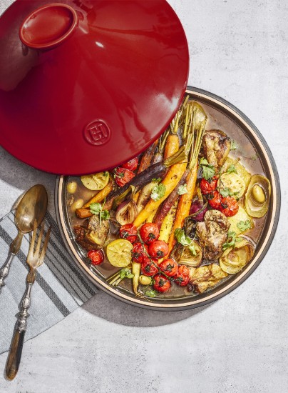 Tajine, ceramica, 33,5cm/4,2L, Burgundy, "Delight" - Emile Henry