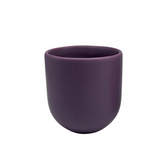 Ceasca cafea ceramica, 250 ml, pahar Novum Velaris Purple Dynastia, mov regal mat, gresie glazurata manual