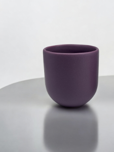 Ceasca cafea ceramica, 250 ml, pahar Novum Velaris Purple Dynastia, mov regal mat, gresie glazurata manual