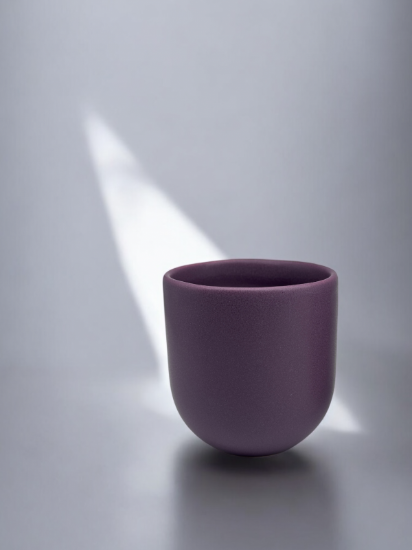 Ceasca cafea ceramica, 250 ml, pahar Novum Velaris Purple Dynastia, mov regal mat, gresie glazurata manual