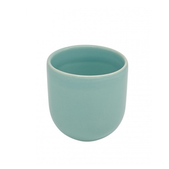 Ceasca cafea ceramica, 250ml, pahar Novum Baby Blue, albastru deschis lucios, gresie glazurata manual