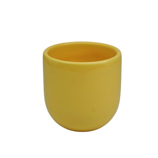 Ceasca cafea ceramica, 250ml, pahar Novum Galben Amber, galben amber lucios, gresie glazurata manual