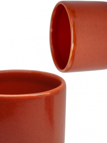 Ceasta cafea ceramica, 250ml, pahar Novum Mineral Sienna, rosu pal inchis lucios, gresie glazurata manual