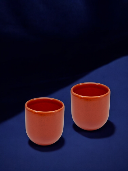 Ceasta cafea ceramica, 250ml, pahar Novum Mineral Sienna, rosu pal inchis lucios, gresie glazurata manual