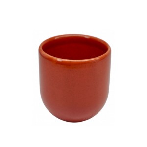 Ceasta cafea ceramica, 250ml, pahar Novum Mineral Sienna, rosu pal inchis lucios, gresie glazurata manual
