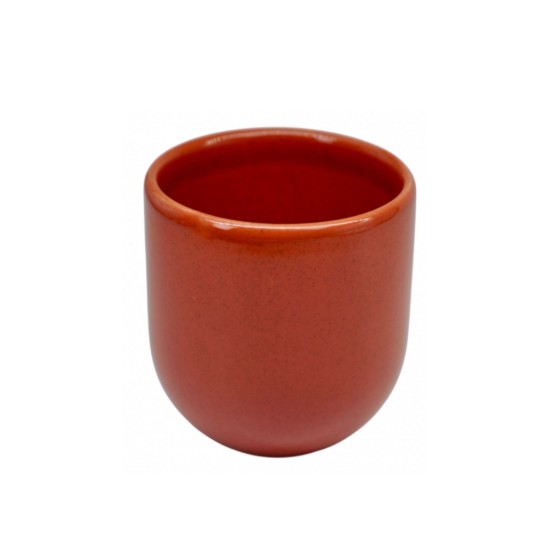 Ceasta cafea ceramica, 250ml, pahar Novum Mineral Sienna, rosu pal inchis lucios, gresie glazurata manual