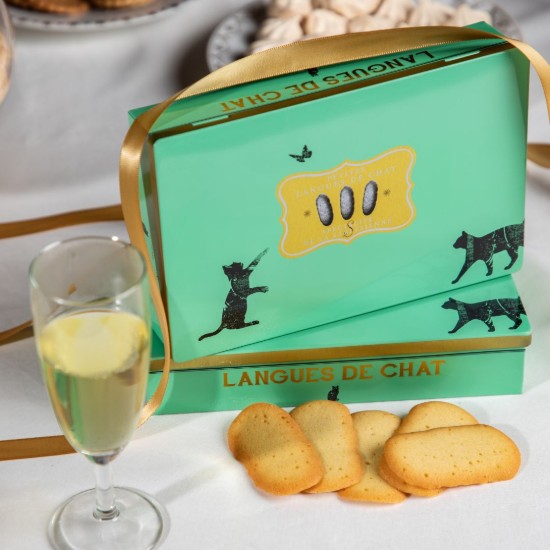 Cutie biscuiti „Langues de Chat”, 160 g ℮, La Sablésienne, Franta