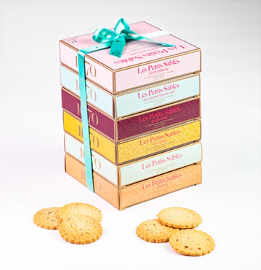 Biscuiti Sablés cu bucati de zmeura, 100 g ℮, La Sablésienne, Franta