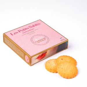 Biscuiti Sablés cu bucati de zmeura, 100 g ℮, La Sablésienne, Franta