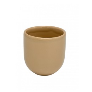 Ceasca cafea ceramica, 250ml, pahar Novum Brazilian Sand, bej deschis lucios, gresie glazurata manual