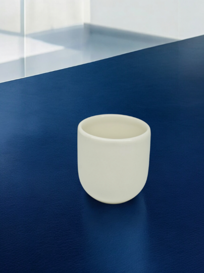 Ceasca cafea ceramica, 250ml, Novum White Jasmine, alb iasomie lucios, gresie glazurata manual