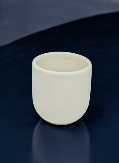 Ceasca cafea ceramica, 250ml, Novum White Jasmine, alb iasomie lucios, gresie glazurata manual