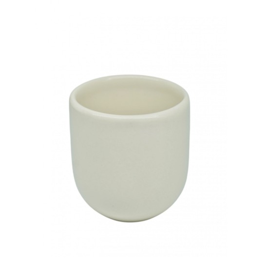 Ceasca cafea ceramica, 250ml, Novum White Jasmine, alb iasomie lucios, gresie glazurata manual