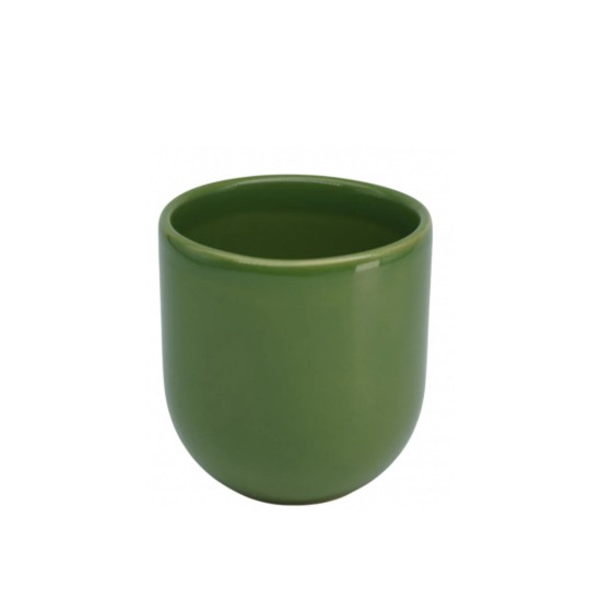 Ceasca cafea ceramica, 250ml, pahar Novum Amazon Green Forest, verde inchis lucios, gresie glazurata manual