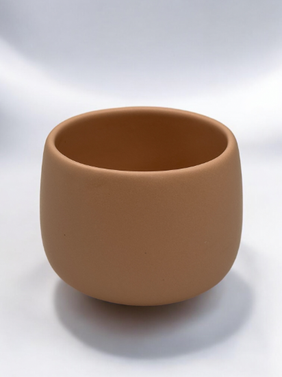 Ceasca cafea ceramica, 330ml, pahar Novum Margo Cappucino, maro deschis, gresie glazurata manual