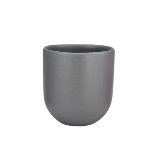 Ceasca cafea ceramica, 250ml, pahar Novum Lunar Grey, gri mat, gresie glazurata manual