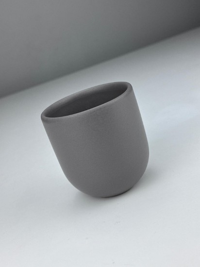 Ceasca cafea ceramica, 250ml, pahar Novum Lunar Grey, gri mat, gresie glazurata manual
