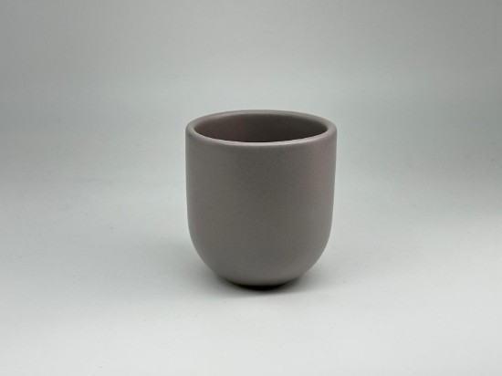 Set 3 cesti cafea ceramica, (250ml, 150ml, 80ml), pahare Novum Lunar Grey, gri mat, gresie glazurata manual