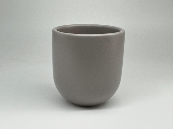 Set 3 cesti cafea ceramica, (250ml, 150ml, 80ml), pahare Novum Lunar Grey, gri mat, gresie glazurata manual