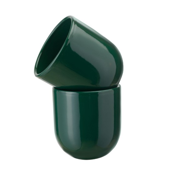 Ceasca cafea ceramica, 250ml, pahar Senso Novum Royal Green, verde regal lucios, gresie glazurata manual