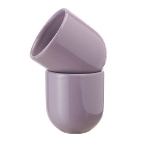 Ceasca cafea ceramica, 250ml, pahar Senso Novum, lila mov deschis lucios, gresie glazurata manual