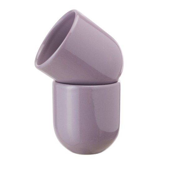 Ceasca cafea ceramica, 250ml, pahar Senso Novum, lila mov deschis lucios, gresie glazurata manual