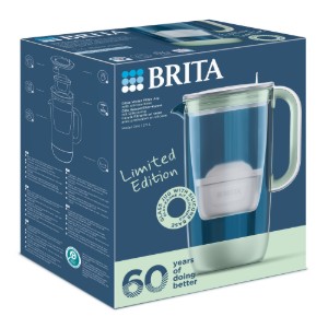 Cana filtranta Editie Aniversara 60 ani, din sticla, BRITA, 2,5 L, Maxtra PRO (lightgreen)