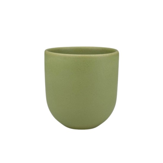 Ceasca cafea ceramica, 250ml, pahar Novum Olive, verde oliv mat, gresie glazurata manual