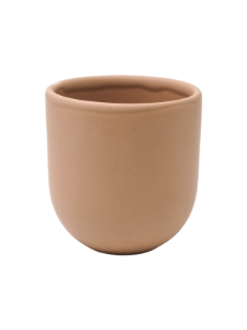 Set 3 cesti cafea ceramica, (250ml, 150ml, 80ml), pahare Novum Margo, bej deschis mat, gresie glazurata manual