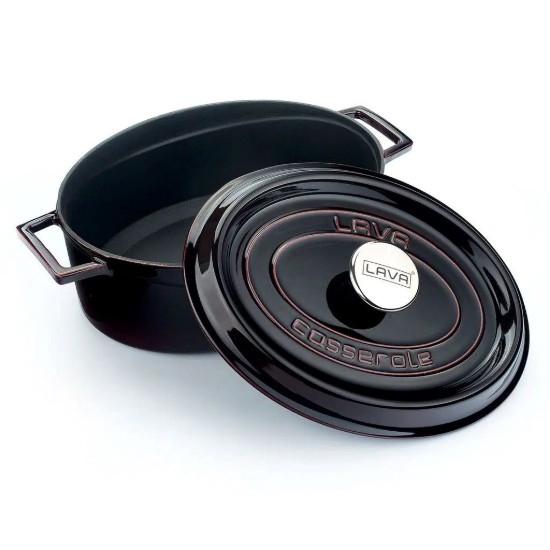 Cratita ovala, fonta, 29cm/4,7L, "Premium", Aubergine - LAVA