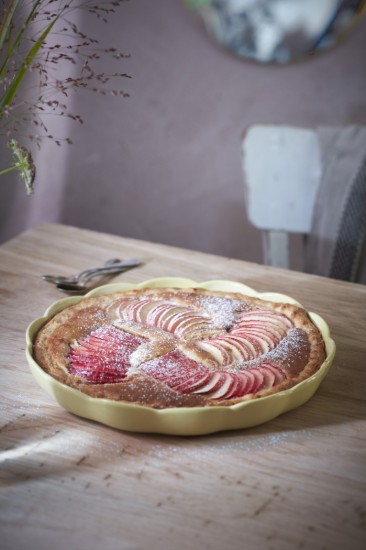 Tava tarte, ceramica, 31cm, Vanilla, "Madeleine" - Emile Henry