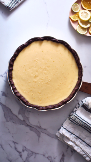 Tava tarte, ceramica, 31cm, Vanilla, "Madeleine" - Emile Henry