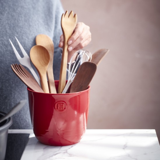 Suport ustensile de bucatarie, ceramica, 17 x 16,5 cm, Burgundy - Emile Henry