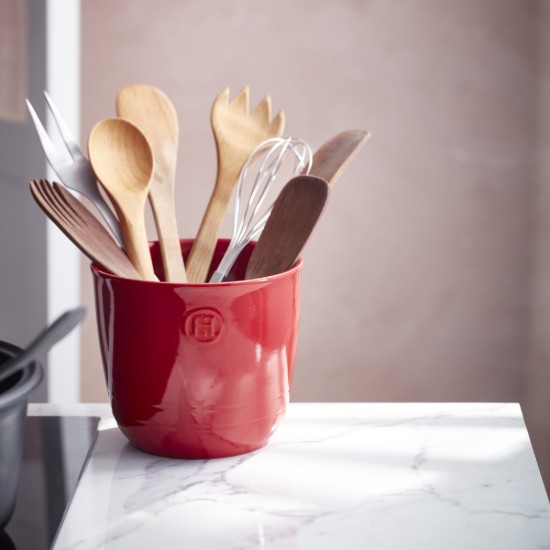 Suport ustensile de bucatarie, ceramica, 17 x 16,5 cm, Burgundy - Emile Henry