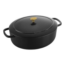 Oala Cocotte ovala, fonta, 33cm/6L, "Bellamonte", Black - Ballarini