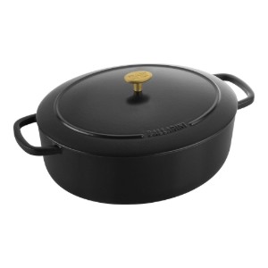 Oala Cocotte ovala, fonta, 33cm/6L, "Bellamonte", Black - Ballarini