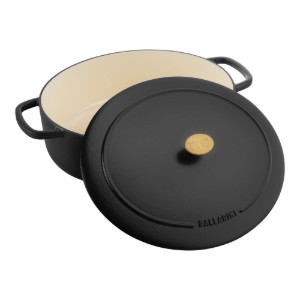 Oala Cocotte ovala, fonta, 33cm/6L, "Bellamonte", Black - Ballarini