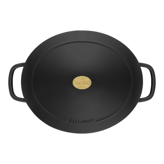 Oala Cocotte ovala, fonta, 33cm/6L, "Bellamonte", Black - Ballarini