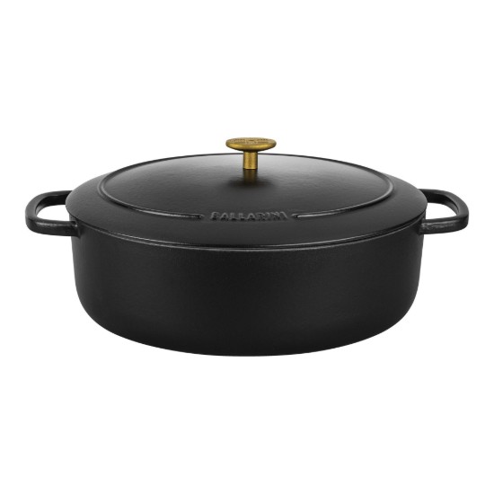 Oala Cocotte ovala, fonta, 33cm/6L, "Bellamonte", Black - Ballarini
