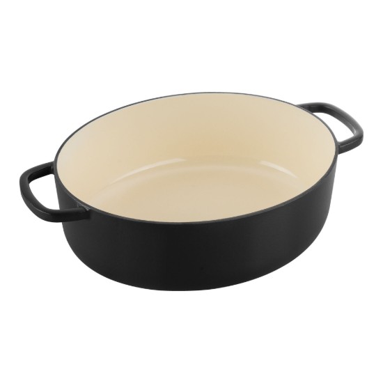 Oala Cocotte ovala, fonta, 33cm/6L, "Bellamonte", Black - Ballarini