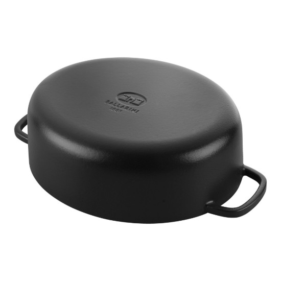 Oala Cocotte ovala, fonta, 33cm/6L, "Bellamonte", Black - Ballarini