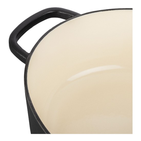 Oala Cocotte ovala, fonta, 33cm/6L, "Bellamonte", Black - Ballarini