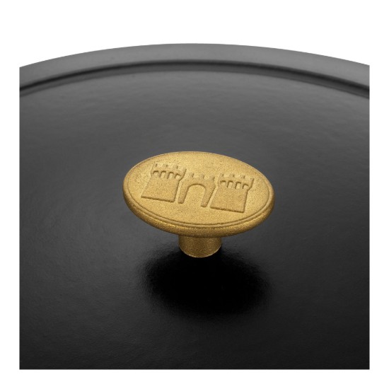 Oala Cocotte ovala, fonta, 33cm/6L, "Bellamonte", Black - Ballarini