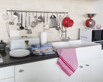 Set 4 prosoape de bucatarie, 50x70 cm "Waffle", Black - Tiseco