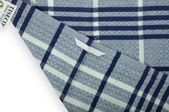 Set 3 prosoape de bucatarie, bumbac organic, 50x70 cm, Blue - Tiseco