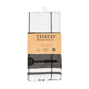 Set 3 prosoape de bucatarie, bumbac, 50x70 cm, "Pharao", Black - Tiseco