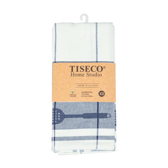 Set 3 prosoape de bucatarie, bumbac, 50x70 cm, "Pharao", Dark Blue - Tiseco