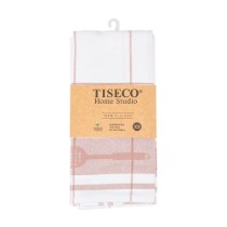 Set 3 prosoape de bucatarie, bumbac, 50x70 cm, "Pharao", Pink - Tiseco