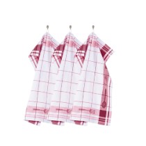 Set 3 prosoape de bucatarie, bumbac, 50x70 cm, "Pharao", Red - Tiseco