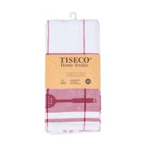 Set 3 prosoape de bucatarie, bumbac, 50x70 cm, "Pharao", Red - Tiseco